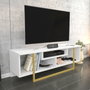 Hanah Home Asal 120 Soporte para TV Dorado y Blanco